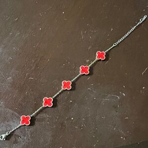 Elegant Red Floral Bracelet